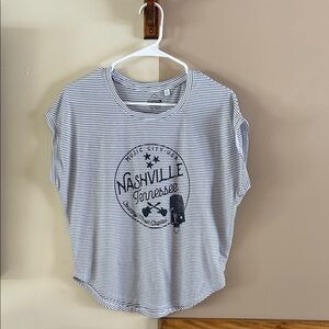 Striped Nashville Tennessee country music capital Graphic Tee S